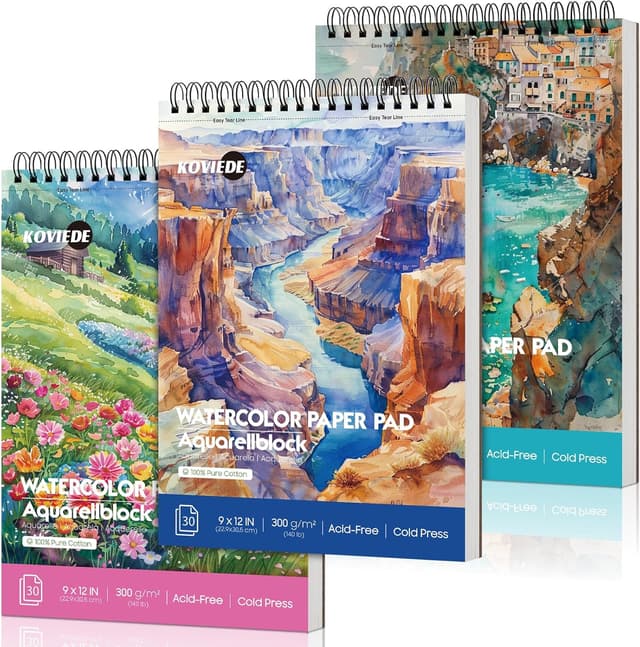 Thumbnail 6 de KOVIEDE watercolor paper pad 3-pack 90 sheets