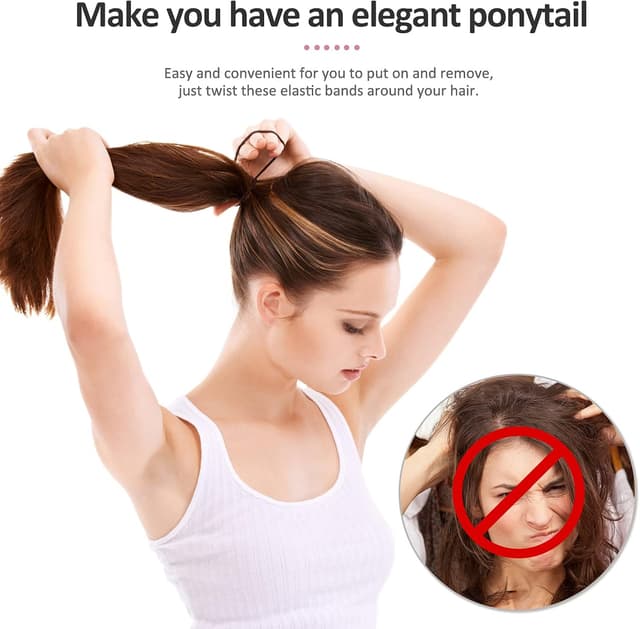 Detalle 2 de Hanyousheng – 200 bandes élastiques multicolores pour cheveux (sans métal), diamètre 4,5 cm