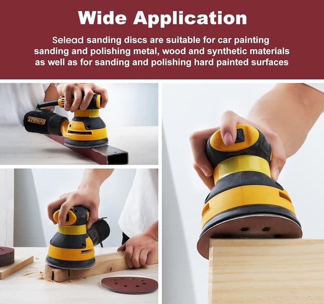 Thumbnail 6 de Selead 120 Stück Schleifpapier 125 mm Klett Profi (8-Loch) Körnung P40–600 für Exzenterschleifer