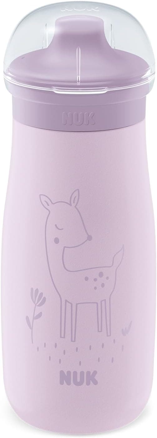 Detalle de NUK Mini-Me Sip Tazza 9+ mesi 300 ml in acciaio inox con beccuccio antigoccia Lilac Deer