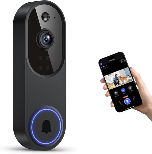 Detalle de ClipBlur Wireless Wi‑Fi Video Doorbell Camera (2.4G Wi‑Fi) with Night Vision, Two‑Way Audio & AI Motion Detection