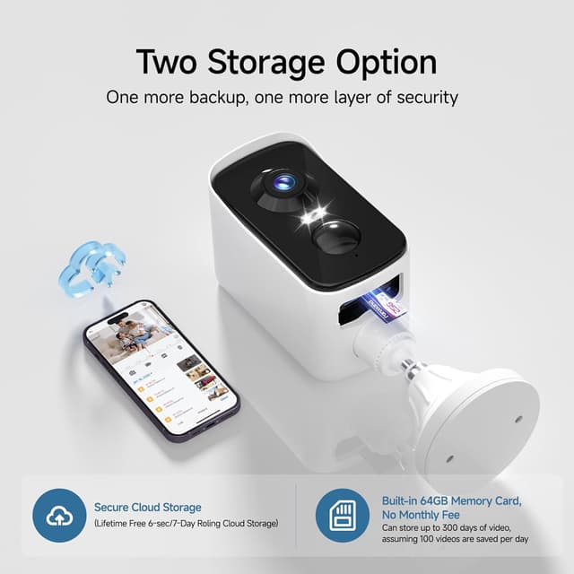 Detalle 2 de Wireless 2K outdoor security camera, 300°