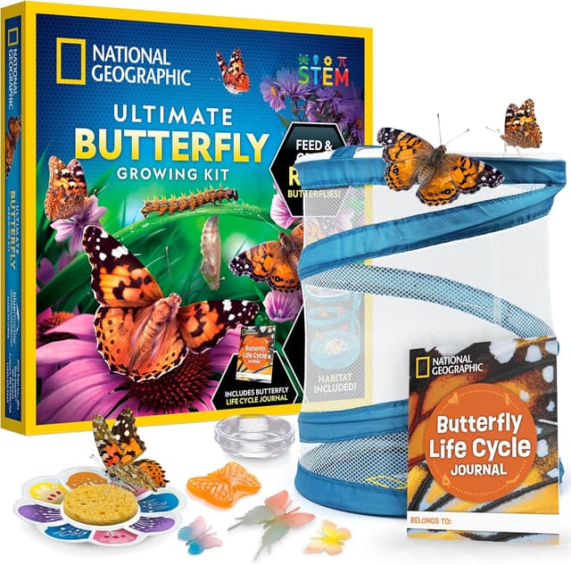 Detalle de National Geographic Ultimate Butterfly Growing Kit 5 caterpillars