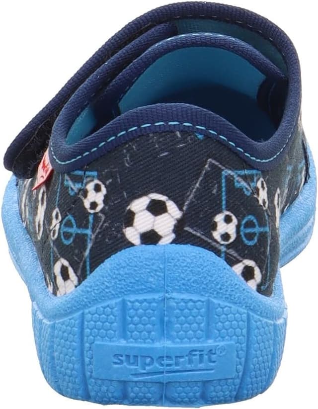 Detalle de Superfit Jungen BillHausschuhe – robuste Baumwoll-Hausschuhe mit Klettverschluss