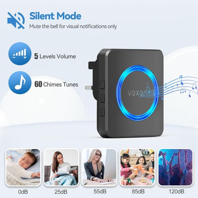 Thumbnail 5 de VOXON Wireless Doorbell 1300 ft range 🔔