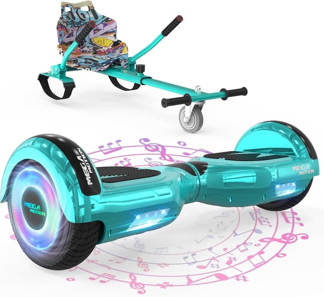 Detalle de MEGA MOTION Hoverboard 6,5 pouces avec Hoverkart Bluetooth et lumières LED pour enfants