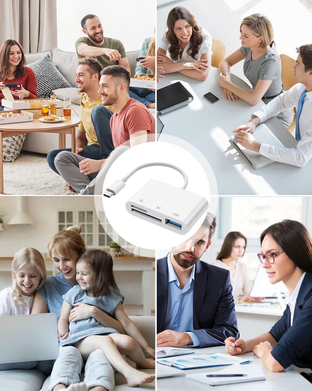 Detalle de BliTezz Lecteur carte SD USB-C 3 en 1 (USB-A + SD + Micro SD) pour iPhone, MacBook et Galaxy