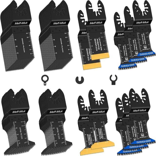 Detalle de 55PCS Titanium Multi Tool Blades – Universal oscillating multitool blades for wood, plastic & metal