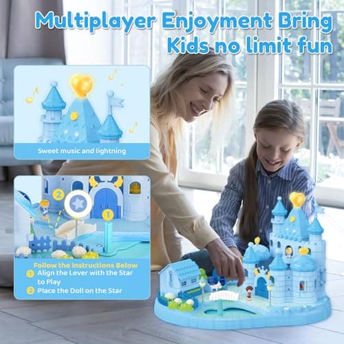 Detalle de fygurso Casa de Muñecas Castillo de Princesa 🏰 con Figuras Móviles