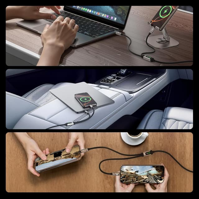 Thumbnail 6 de MFish 140W Smart 2-in-1 USB-C Charging Cable with LED Power Display (PD 3.1, Split Charging)