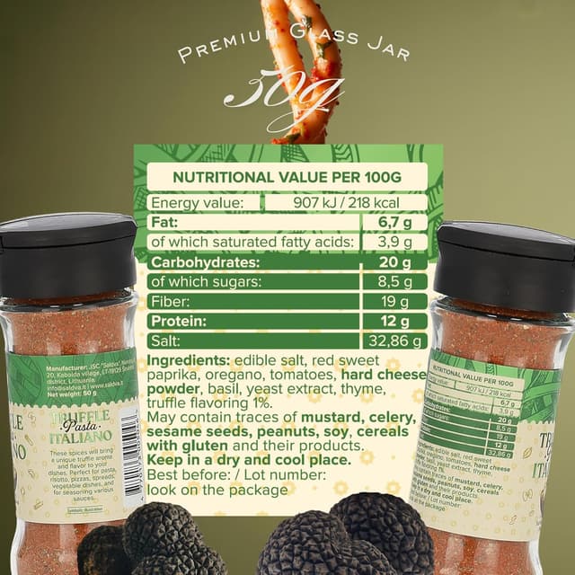 Detalle 2 de Truffle Pasta Italiano Premium Trüffel‑Gewürz 50 g 🧂