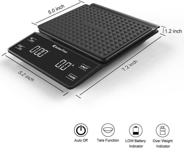 Thumbnail 1 de KitchenTour Coffee Scale 3kg Timer ⚖
