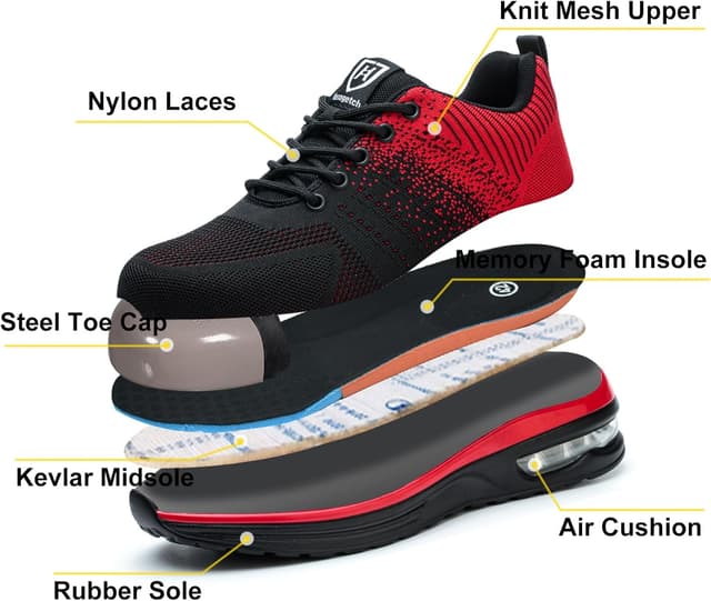 Thumbnail 6 de Baofular Chaussures de sécurité légères pour hommes et femmes (basket de travail respirante, antidérapante)