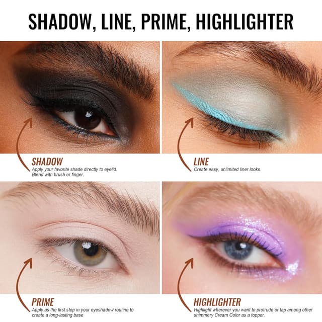 Detalle de Oulac Glitzer Lidschatten Blau – Lidschatten & Highlighter Duo, wasserfest, vegan (02)