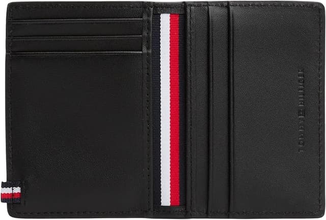 Detalle 2 de Tommy Hilfiger Cartera Foundation Bifold de piel, negra 👛