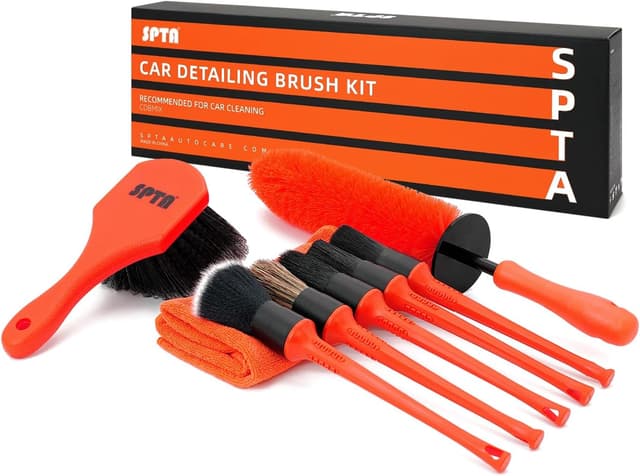 Imagen de SPTA 8Pcs Wheel & Tire Brush Car Detailing Kit with Easy Reach Rim Brushes and Microfiber Cloth en OfertitasTOP