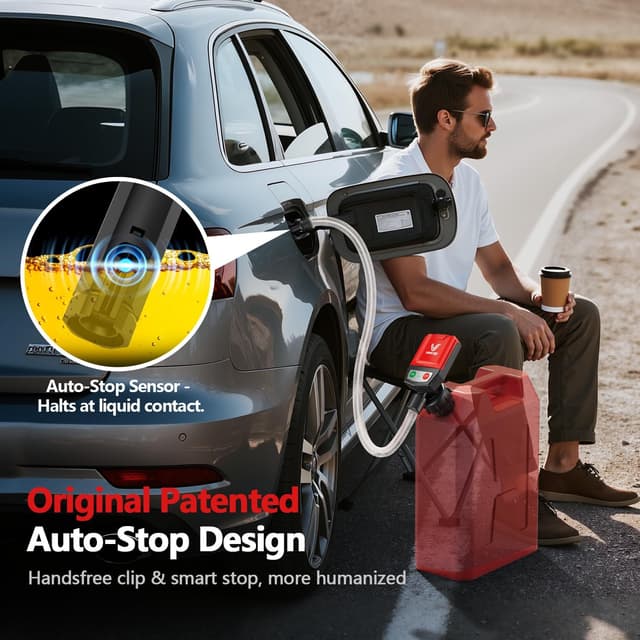 Detalle de VEECAP Automatic Electric Fuel Transfer Pump with Auto-Stop 👷