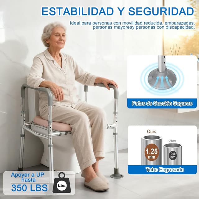 Thumbnail 3 de NJUN Alzador WC 3 en 1 reposabrazos