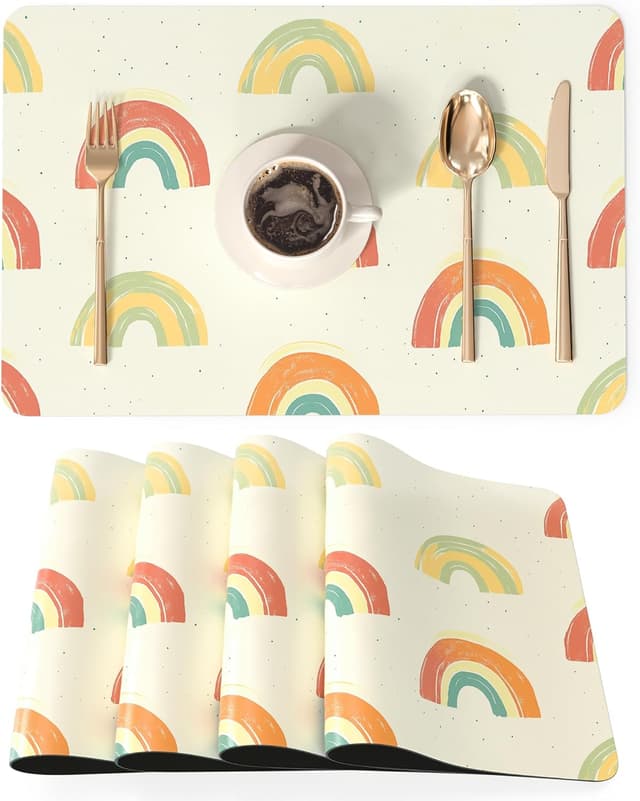 Detalle de QIYI Platzsets Kunstleder Set 4er 45×30 cm