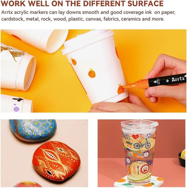 Detalle de Arrtx Acrylstifte 32 Farben für Steine