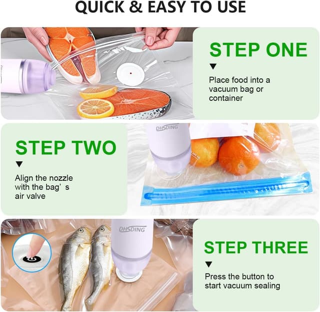 Thumbnail 4 de DHSDING Handheld Vacuum Sealer – 10 Bags