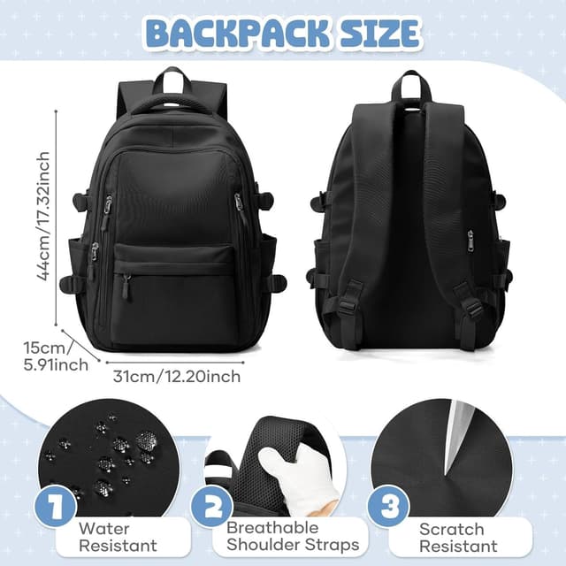 Detalle de HYC00 lightweight school backpack for teenage girls (waterproof, multi-pocket, 20L)