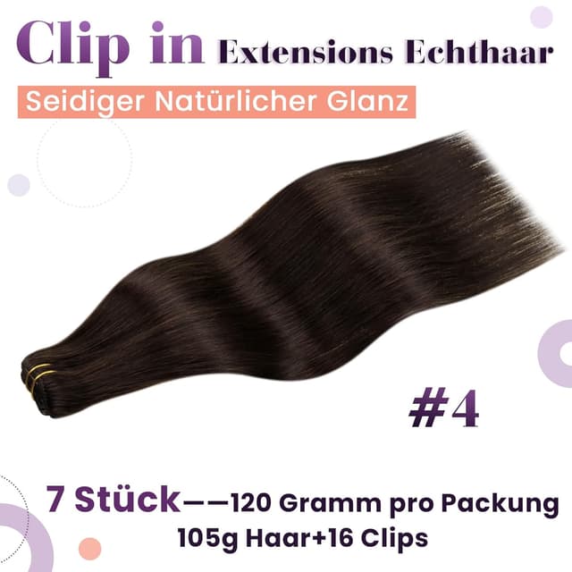 Detalle de Clip in Echthaar Extensions 35 cm, 105 g