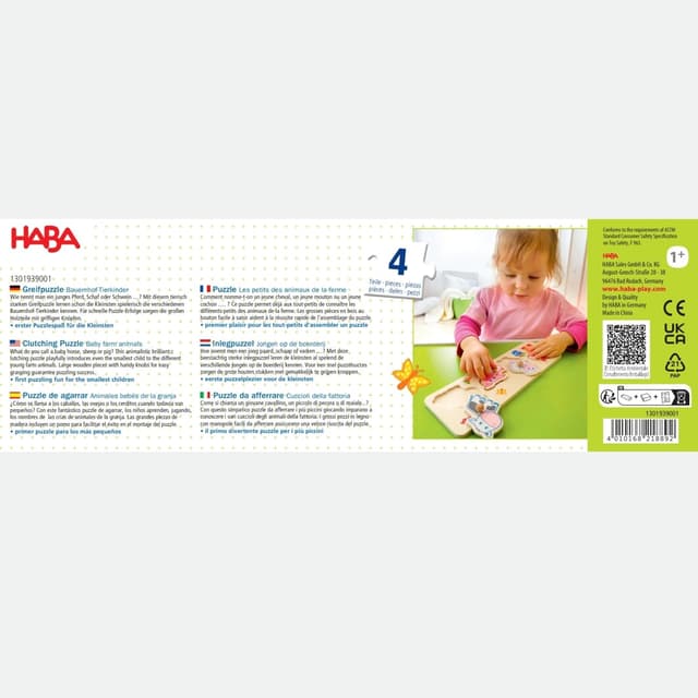 Detalle 2 de Greifpuzzle Bauernhof-Tierkinder 4-teilig