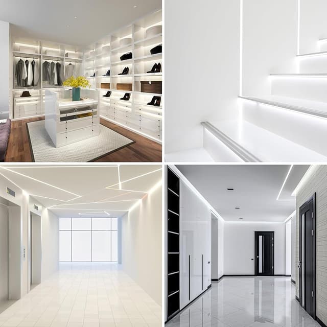 Detalle de VEANANO U-Shape Aluminium LED Profile Diffuser Kit (6-pack, 1m) with Milky Cover