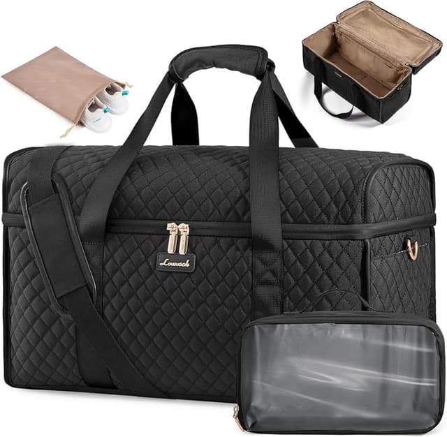 Detalle 2 de LOVEVOOK 53 x 24 x 32cm Travel Bags for Women – 180° opening maternity duffel & cabin holdall with shoe pocket
