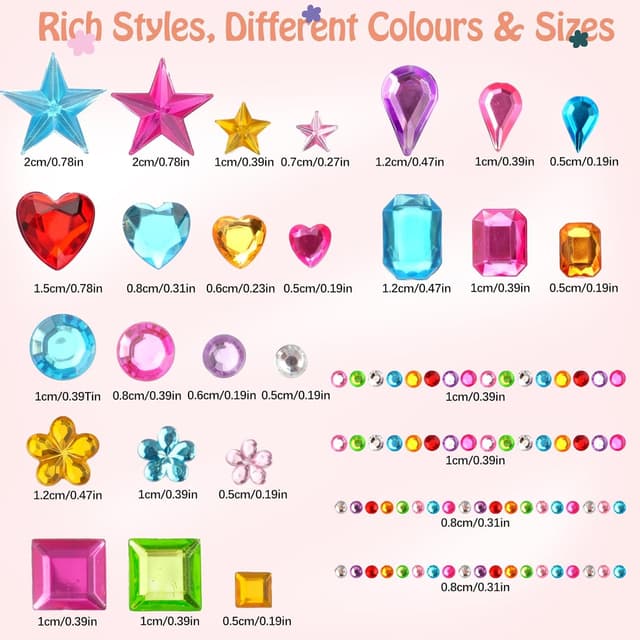 Thumbnail 2 de 3500 Stück Glitzersteine Selbstklebend bunt