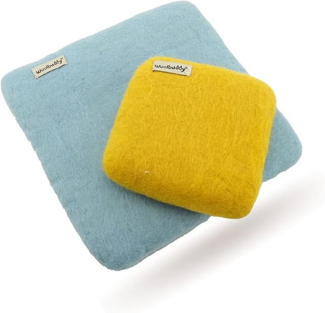 Thumbnail 2 de Woolbuddy Tampon à aiguilles, tapis en laine olive, 25,4 x 25,4 x 3,8 cm 📐