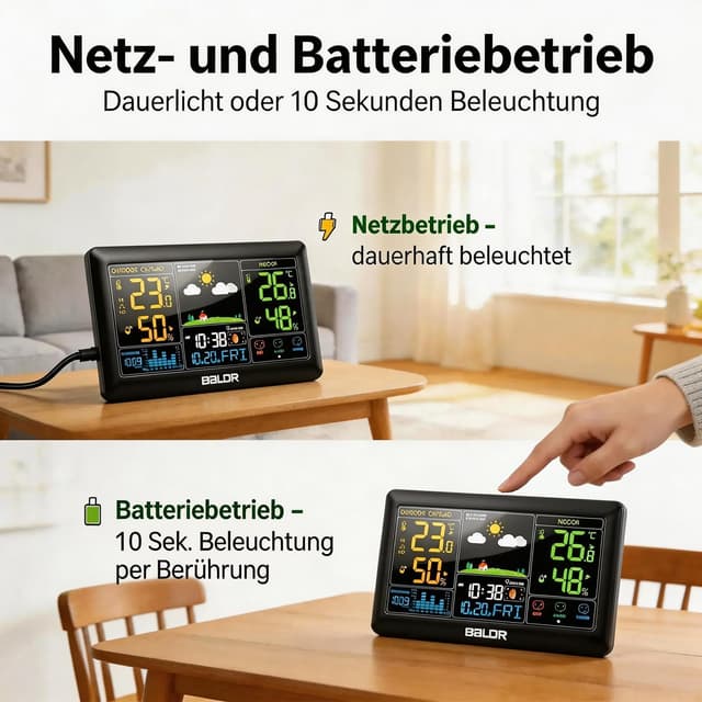 Detalle 1 de Konsen Wetterstation 7,4 Zoll 📡