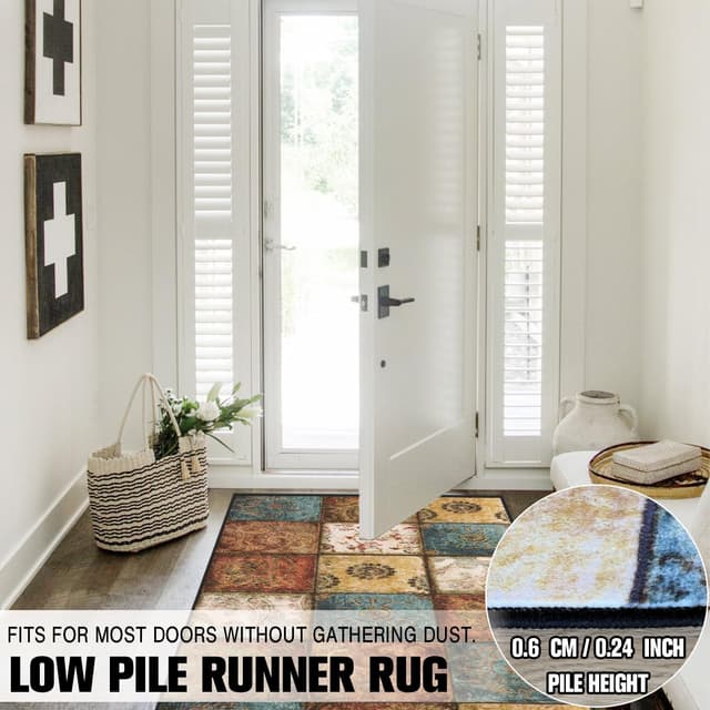 Detalle 2 de WTHYGB Teppichläufer für Flur & Küche, rutschfest, waschbar, 60x120 cm