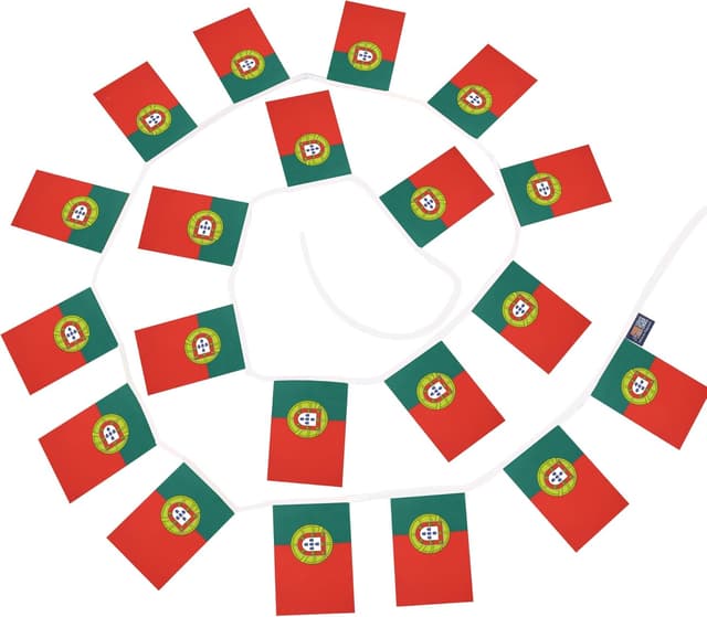 Detalle de AZ FLAG Guirlande Drapeau Portugal avec 20 fanions 15x10 cm, 4 mètres