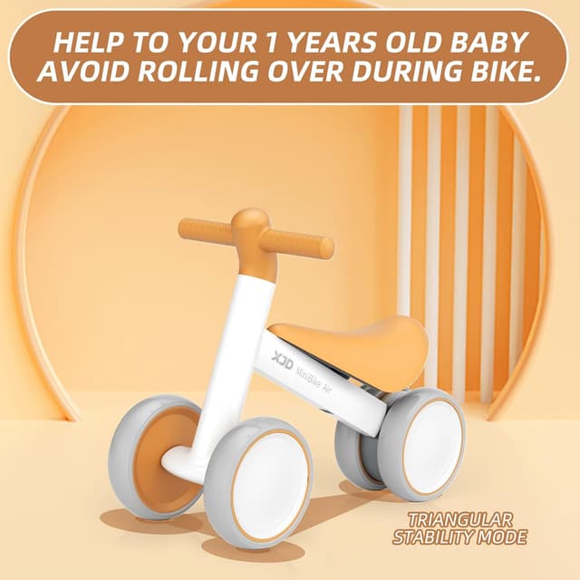 Thumbnail 6 de XJD Baby Balance Bike for 10–24 Months (No-Pedals) – Brown toddler first ride-on