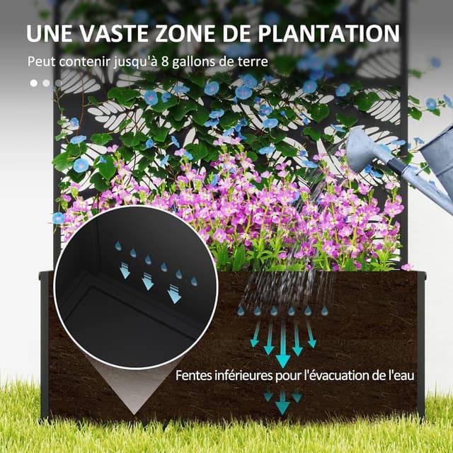 Detalle de Outsunny Jardinière treillis 61x23x113