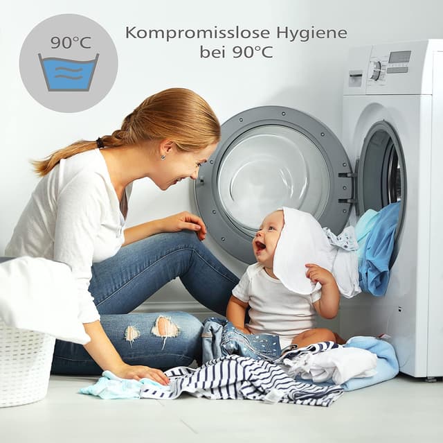 Detalle de WhizProducts wasserdichtes Spannbettlaken mit integriertem Matratzenschoner (89 x 50 cm) für Babybay Maxi, Midi, Comfort & Comfort Plus