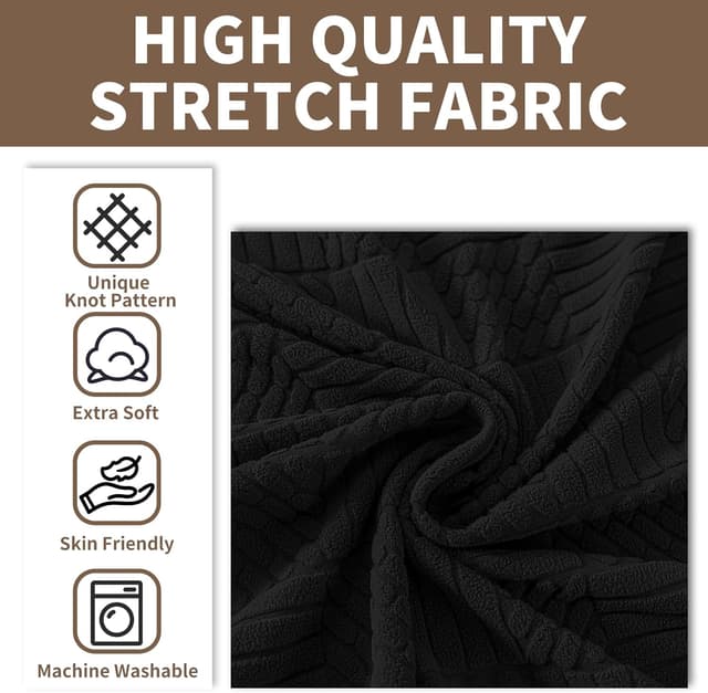 Detalle 2 de Ystyle copridivano 1 posto nero 78-116 cm