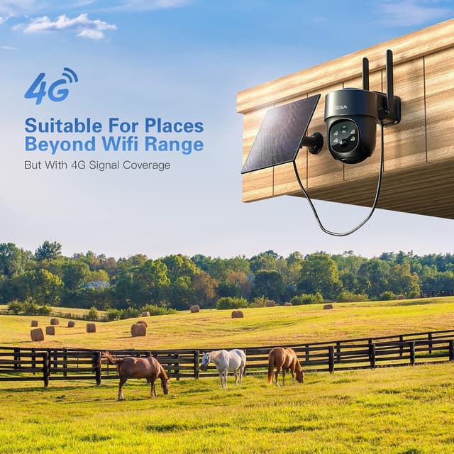 Detalle 2 de Xega 4G LTE Solar Security Camera 2K