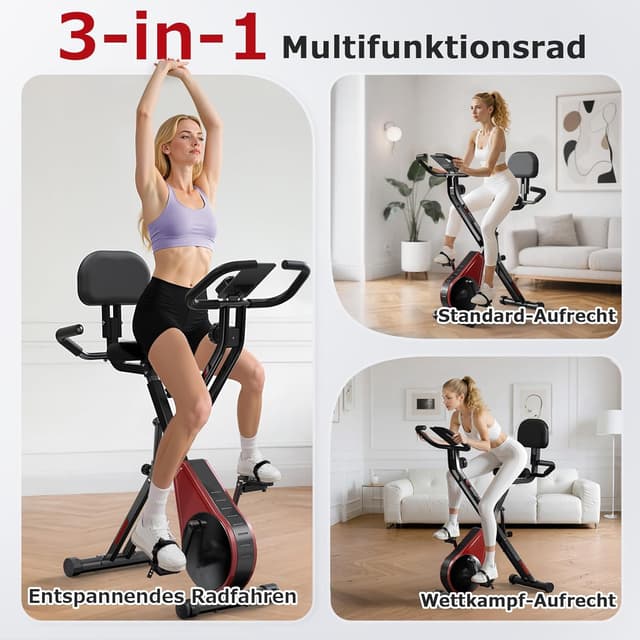 Detalle de vannect Heimtrainer Fahrrad klappbar mit 16 Stufen Magnetwiderstand, Pulssensor & LCD