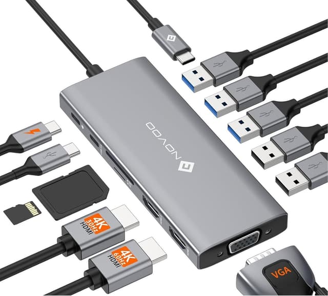 Detalle de NOVOO USB C Docking Station 13-in-1
