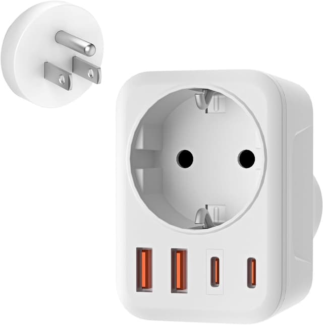 Detalle de USA Adapter Steckdose 5‑in‑1 3750W 🔌