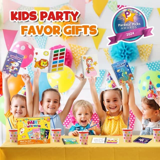 Thumbnail 6 de LIKYMO Water Colouring Books (16 mini books) for kids aged 4–9 – party bag fillers and travel water painting fun