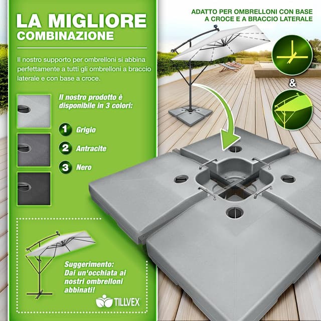 Thumbnail 5 de tillvex Base Ombrellone 90 L / 120 kg 🌂