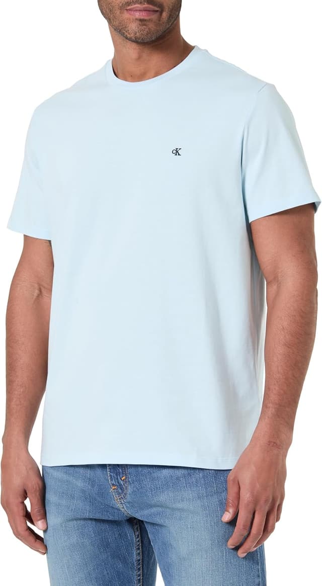 Detalle 2 de Calvin Klein Camiseta de manga corta hombre Classic Monogram tee de cuello redondo, rojo Red Pear (M)