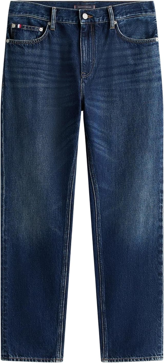 Detalle 2 de Tommy Hilfiger men’s regular Mercer straight jeans (MW0MW40363) in dark blue