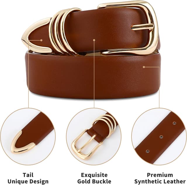 Detalle de RISANTRY Women's Leather Belt