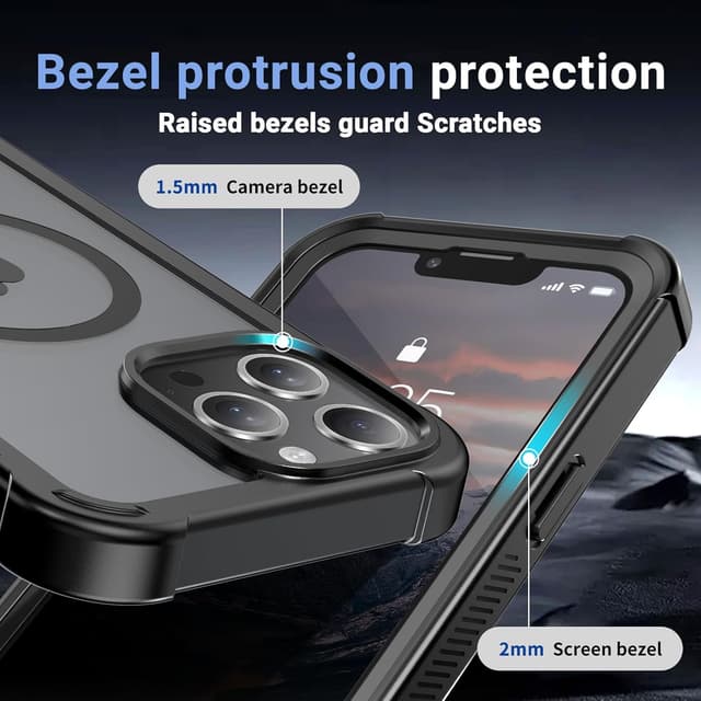 Detalle de Jaroco Magnetic Case for iPhone 13 Pro Max (6.7 in) — MagSafe, Shockproof 2-Layer Bumper