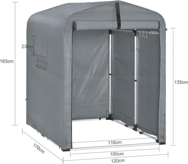Thumbnail 3 de SoBuy KLS11-DG Fahrradgarage 120x163x176 cm